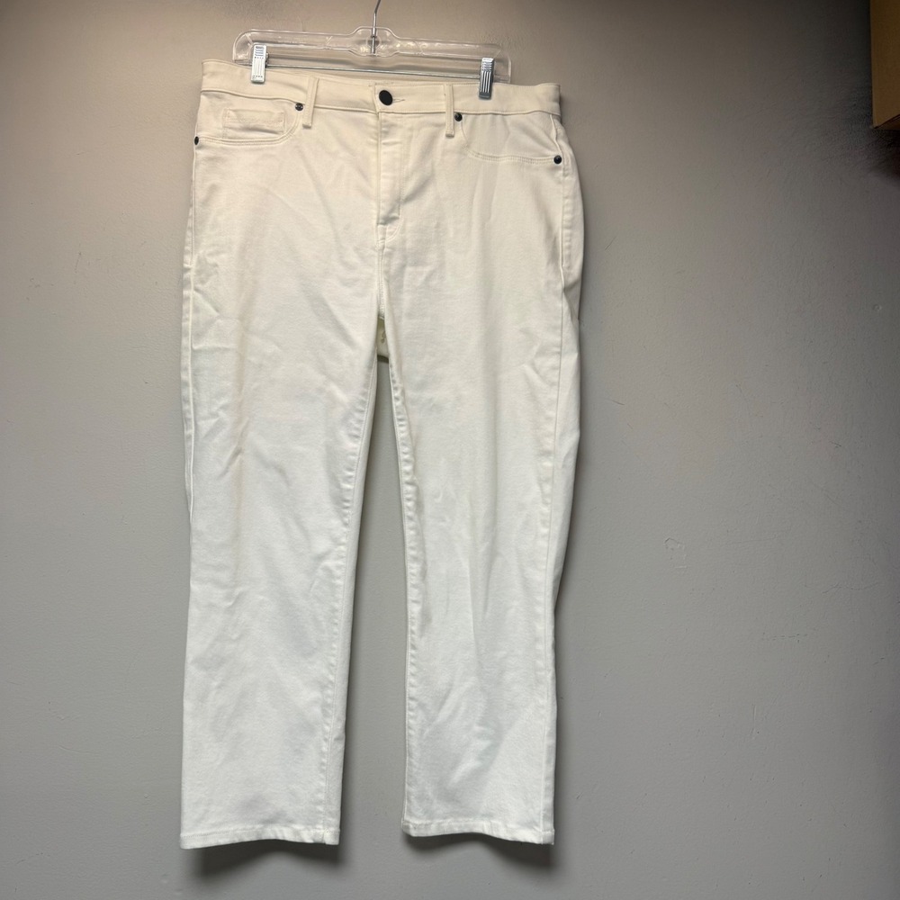 Parker Smith Straight Jeans Womens 14/32 White Excellent Lyocell Stretch USA